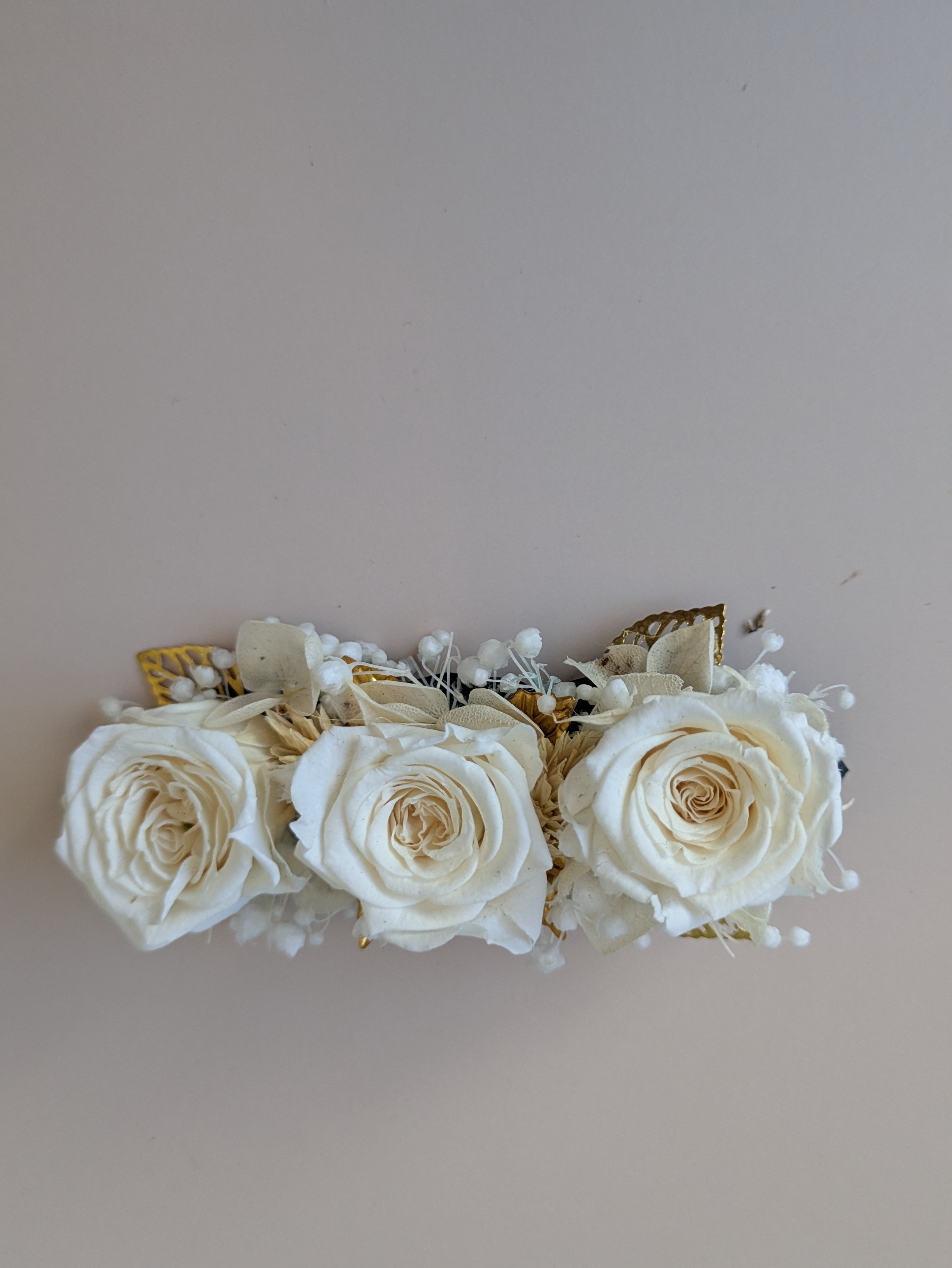 Barrette fleurs stabilisées 