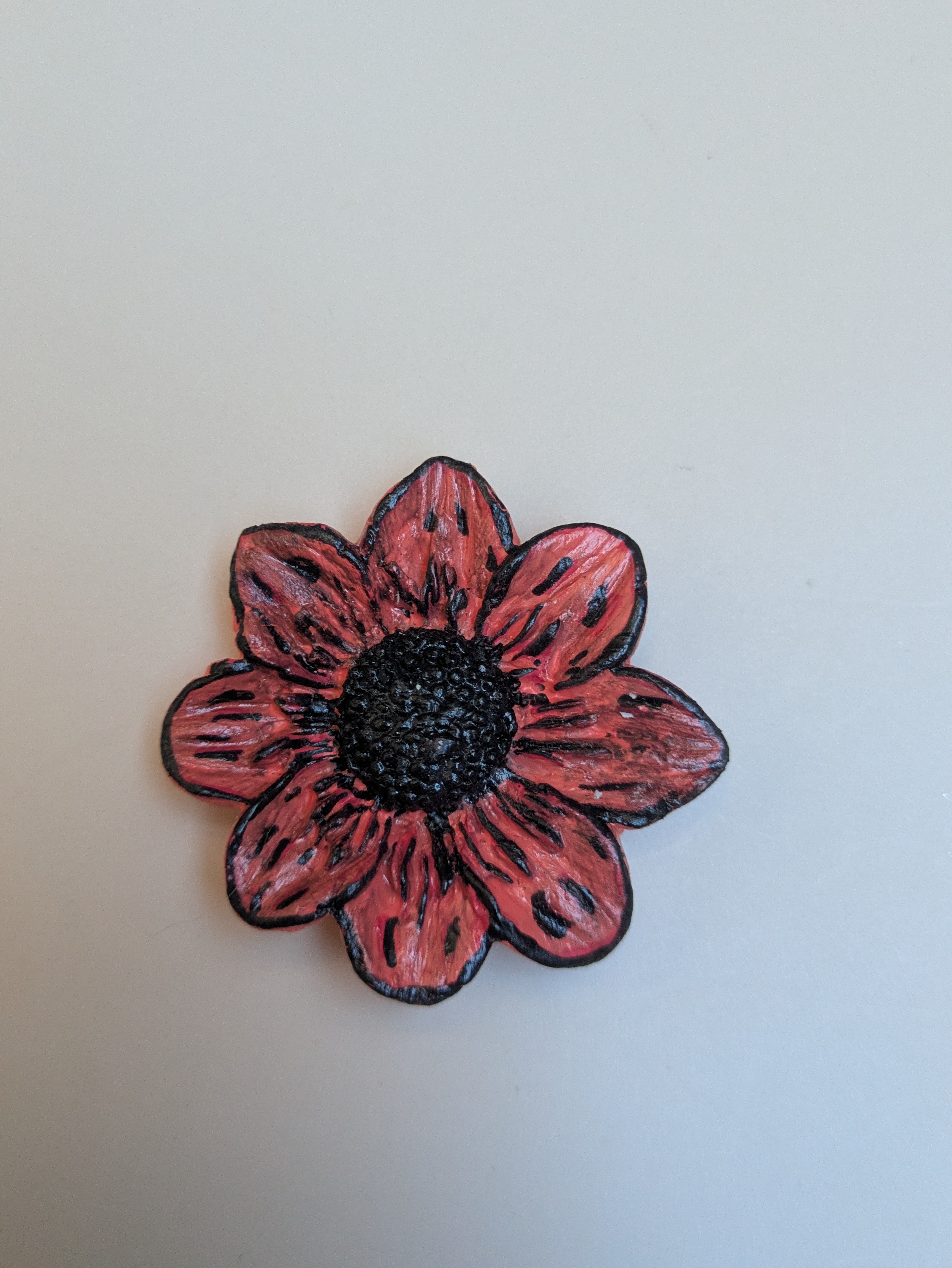 Aimant fleur rose