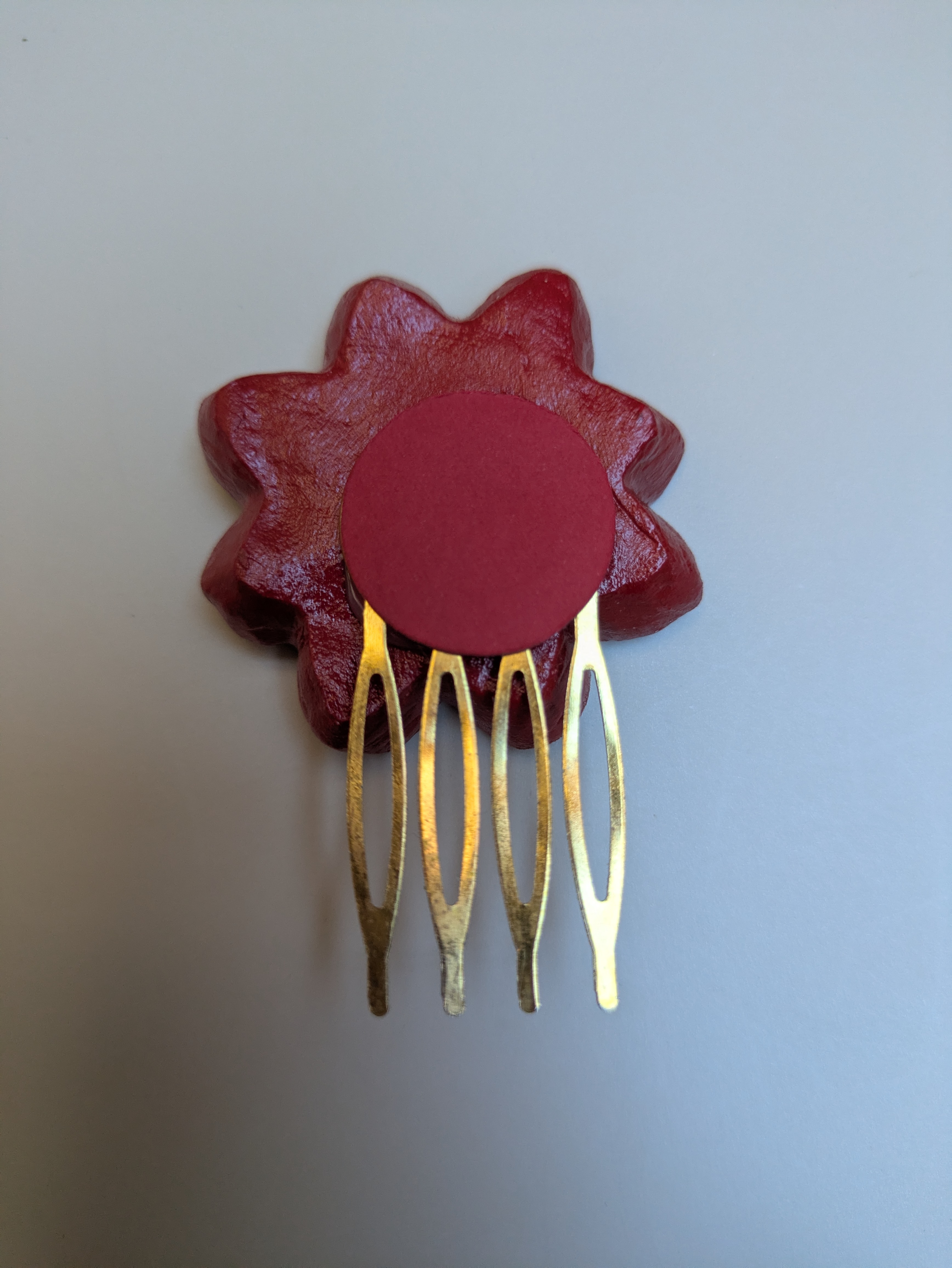 Peigne fleur rouge 