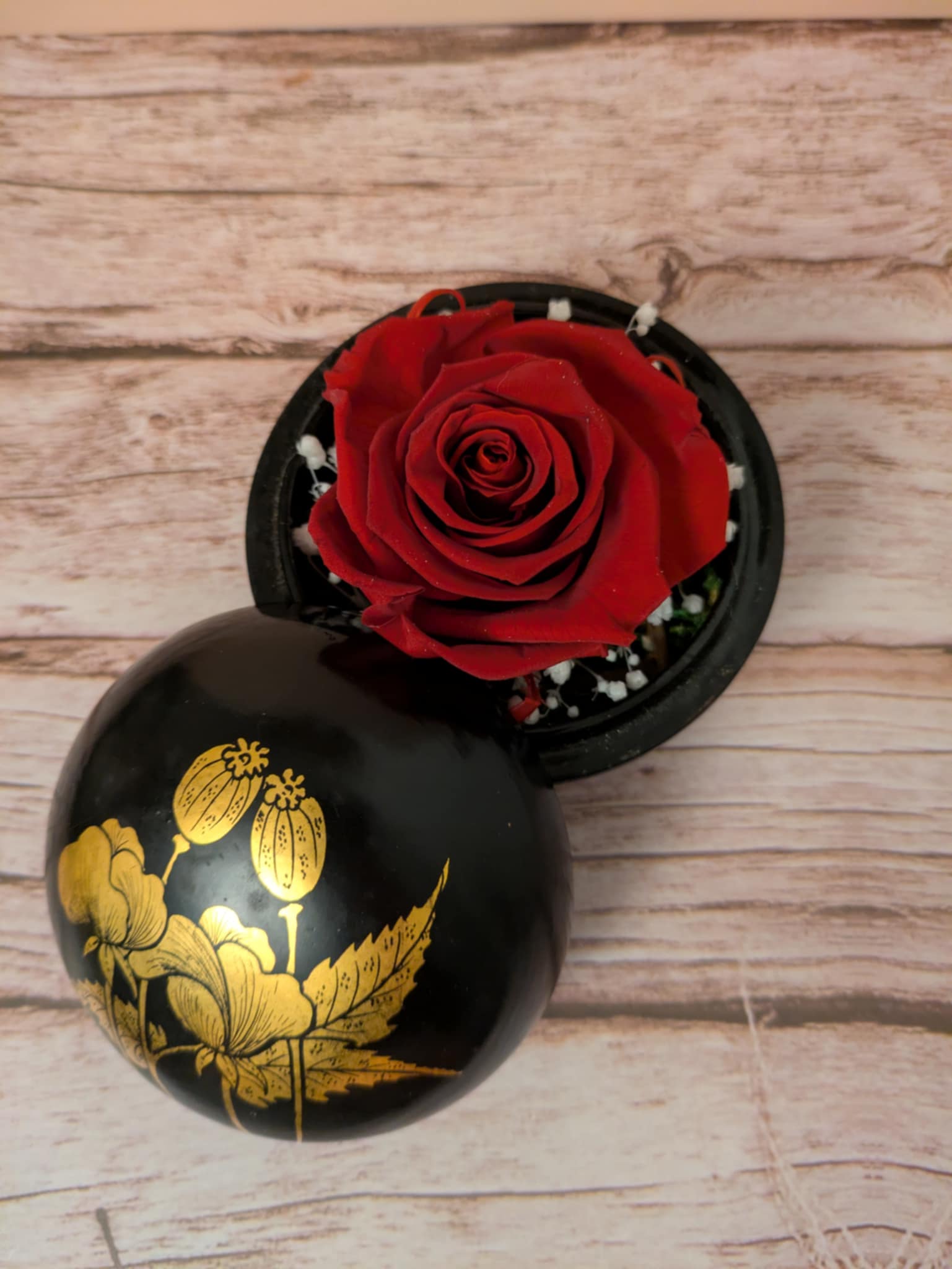 Boîte coquelicot rose stabilisée